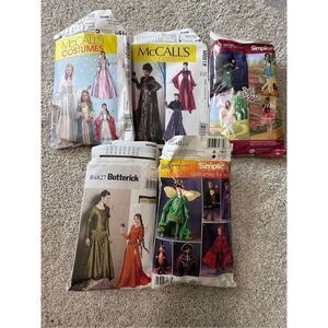 Set of 5 costume patterns